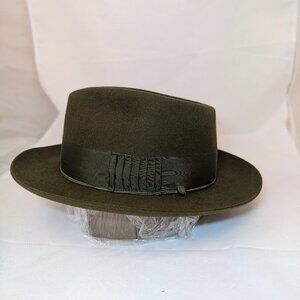 Green Selentino "Super Colombo" Fedora Size 60 (7 1/2 US) - slight flaws
